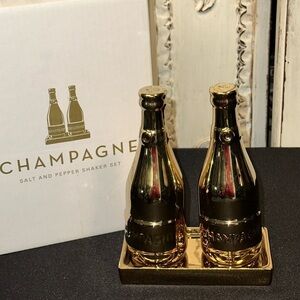 Metallic Gold Champagne Salt and Pepper Shaker Set